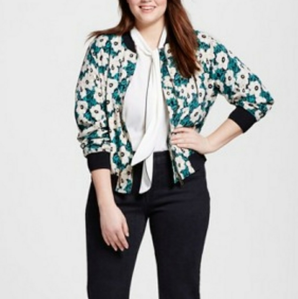 Who What Wear Collection Floral Bomber
